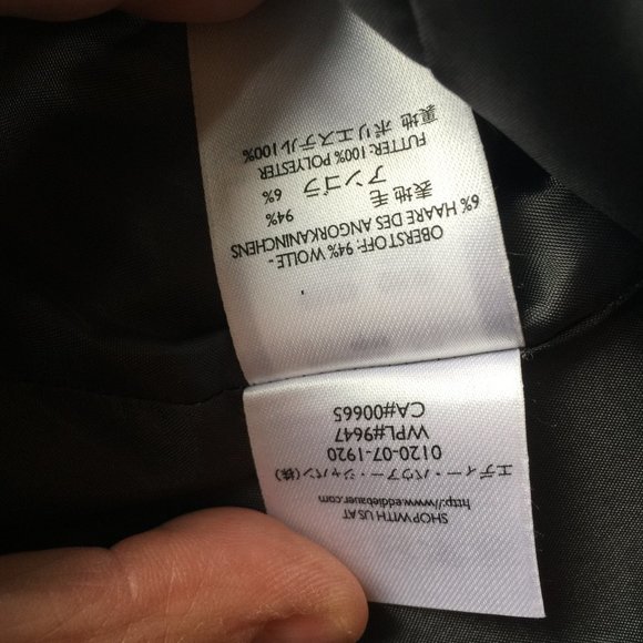 Eddie Bauer Angora Rabbit Hair Wool Blend Blazer Petite Tailored Jacket Charcoal - Picture 12 of 16